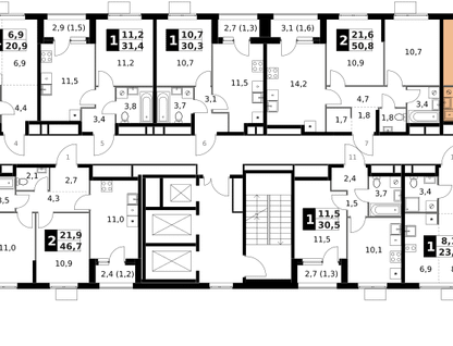 2-к. квартира, 51 м²