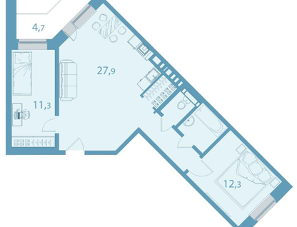 3-к. квартира, 64,2&nbsp;м²