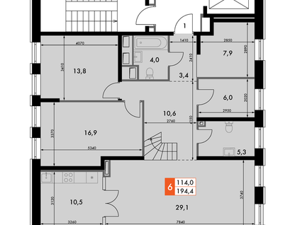6-к. квартира, 193&nbsp;м²