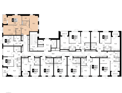 2-к. квартира, 65 м²