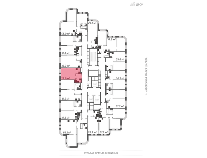 Студия, 28 м²