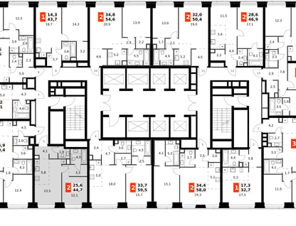 2-к. квартира, 44&nbsp;м²