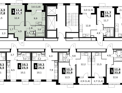 1-к. квартира, 37 м²