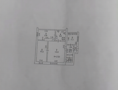 3-к. квартира, 56 м²