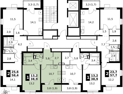 1-к. квартира, 38&nbsp;м²