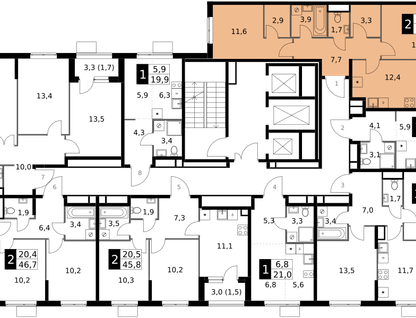 2-к. квартира, 58&nbsp;м²