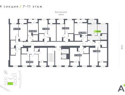 Студия, 39 м²