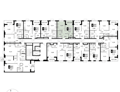 1-к. квартира, 34&nbsp;м²