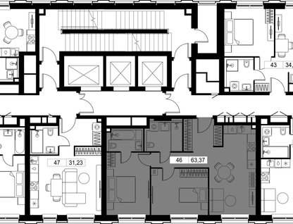 2-к. квартира, 63 м²