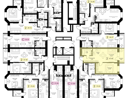 1-к. квартира, 47&nbsp;м²