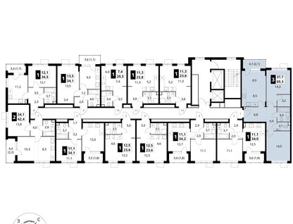 3-к. квартира, 69&nbsp;м²