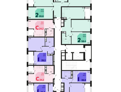 2-к. квартира, 60&nbsp;м²