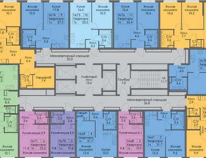 2-к. квартира, 45,3&nbsp;м²