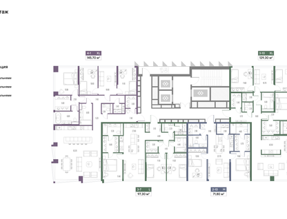 2-к. квартира, 71 м²