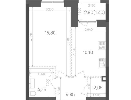 1-к. квартира, 38,5&nbsp;м²
