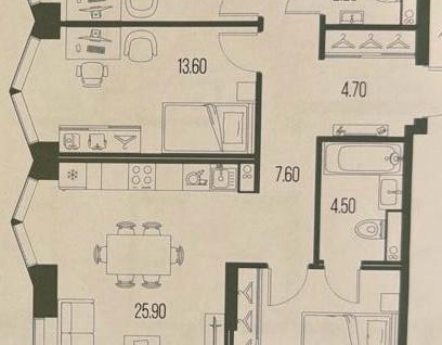4-к. квартира, 92,5 м²