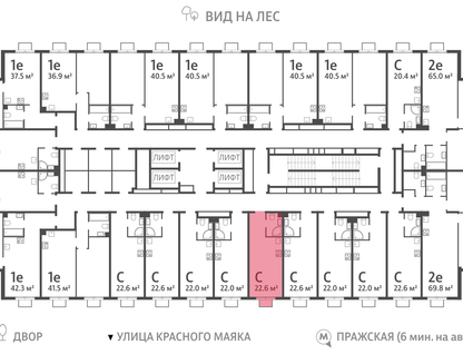 Студия, 22&nbsp;м²