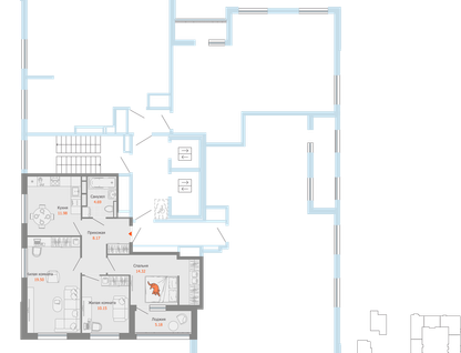 3-к. квартира, 71 м²
