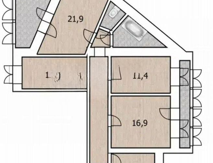 4-к. квартира, 93&nbsp;м²
