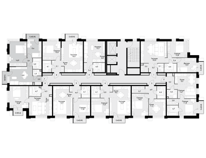 3-к. квартира, 55&nbsp;м²