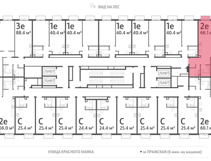 2-к. квартира, 66&nbsp;м²