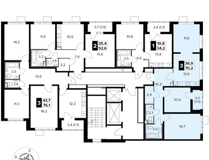 3-к. квартира, 70&nbsp;м²