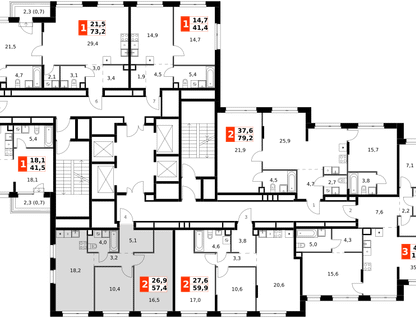 3-к. квартира, 57 м²