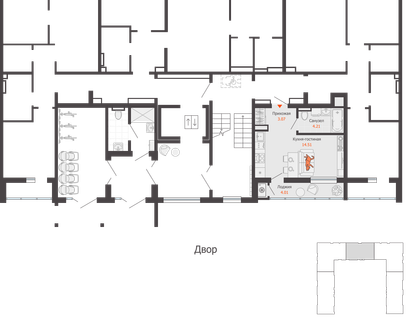 1-к. квартира, 24&nbsp;м²