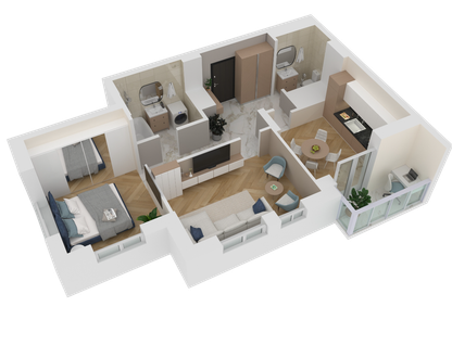 2-к. квартира, 54&nbsp;м²