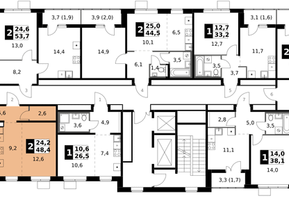 2-к. квартира, 48 м²