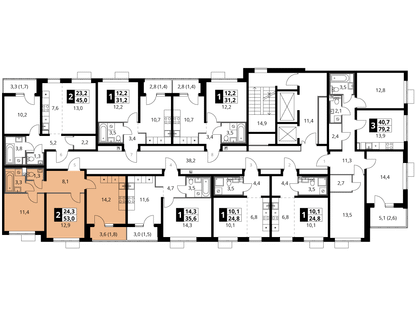 2-к. квартира, 53&nbsp;м²