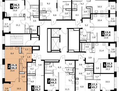 2-к. квартира, 50 м²