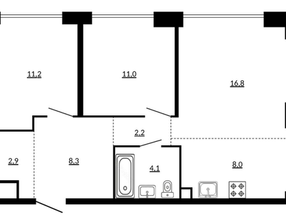 3-к. квартира, 64,3&nbsp;м²