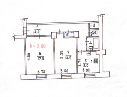 2-к. квартира, 60,4&nbsp;м²