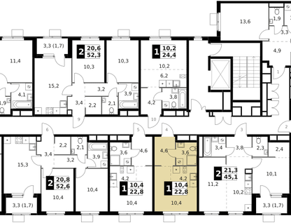 Студия, 22 м²