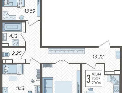 3-к. квартира, 80,8&nbsp;м²