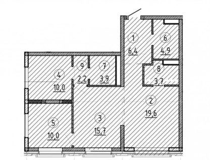 3-к. квартира, 76,3 м²