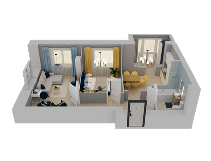 2-к. квартира, 53 м²