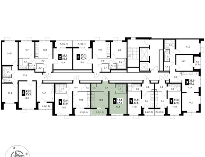 1-к. квартира, 37&nbsp;м²