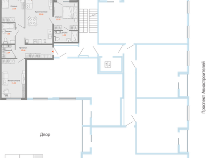 4-к. квартира, 85&nbsp;м²