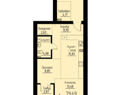3-к. квартира, 83,5&nbsp;м²