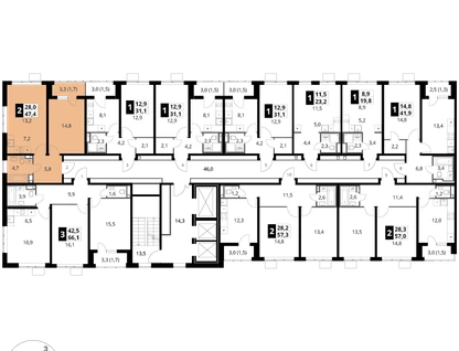 2-к. квартира, 47&nbsp;м²