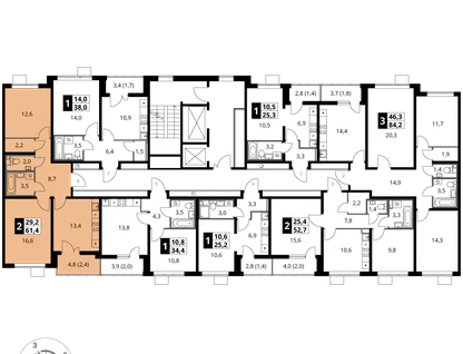 2-к. квартира, 61&nbsp;м²