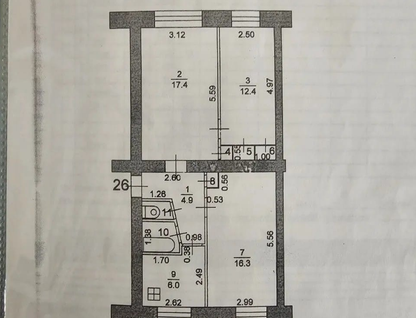 3-к. квартира, 62&nbsp;м²