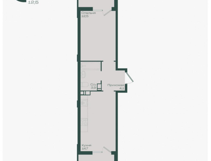 1-к. квартира, 38,9&nbsp;м²