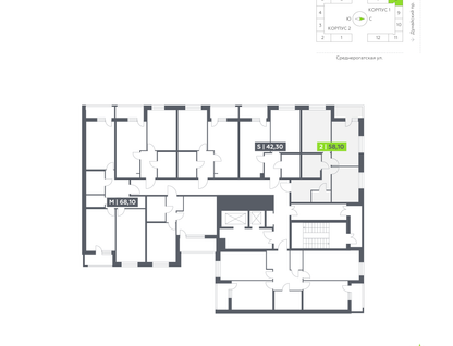 2-к. квартира, 58&nbsp;м²