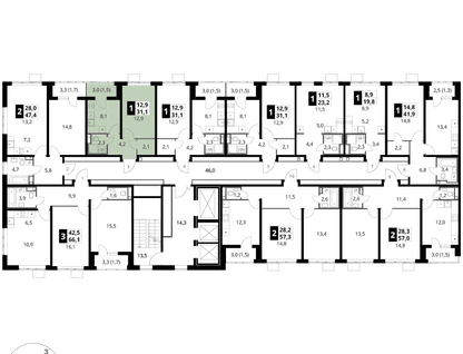 1-к. квартира, 31&nbsp;м²
