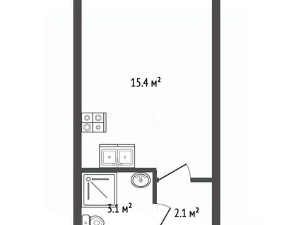 Студия, 20,6 м²