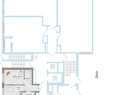1-к. квартира, 31 м²