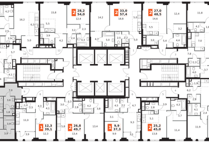 2-к. квартира, 55 м²